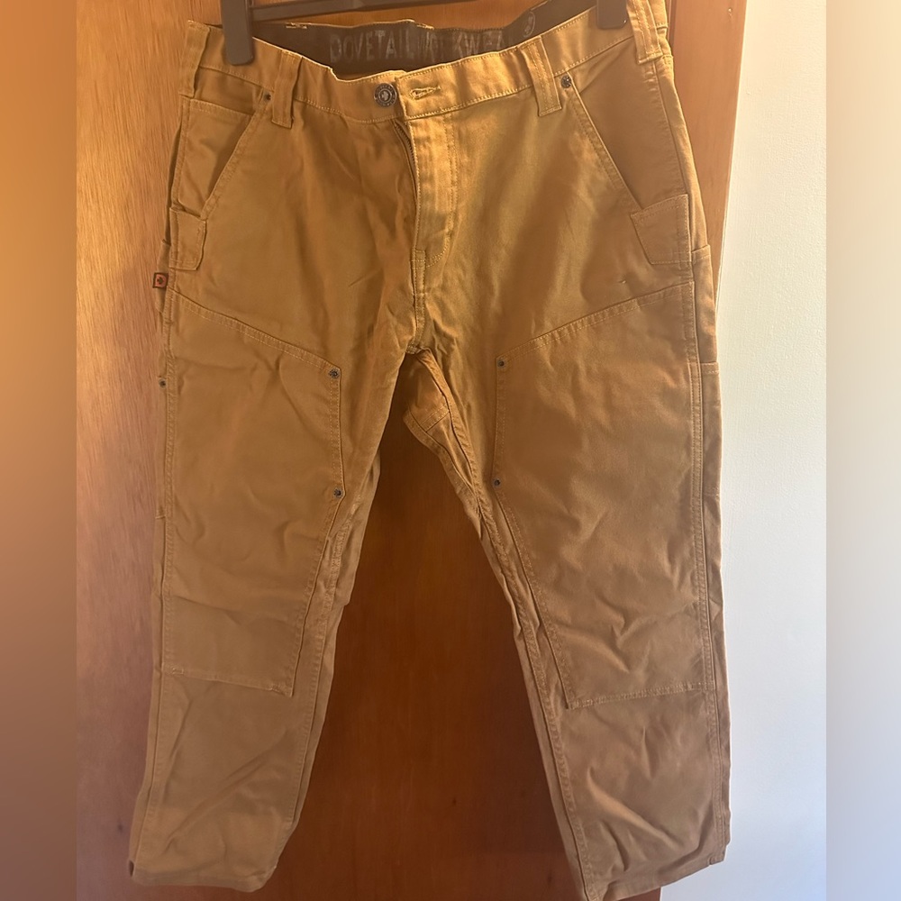Dovetail workwear womens maven x pants in saddle brown color.